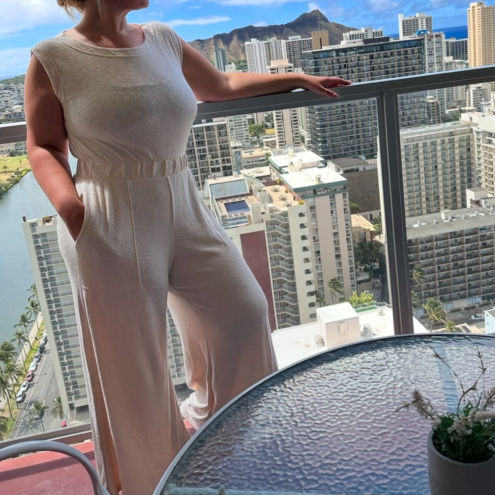 Free People Beach L jumpsuit open back - Picture 1 of 9